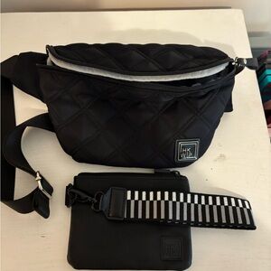 IHKWIP Quilted Black Crossbody Bag Set